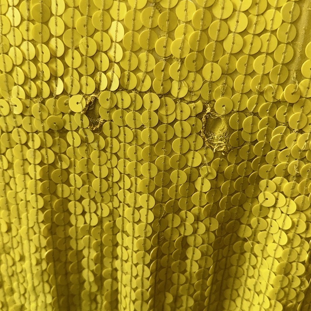 CAMILLA yellow sequin beaded short kimono kaftan runway dress OS *READ* - Picture 8 of 13